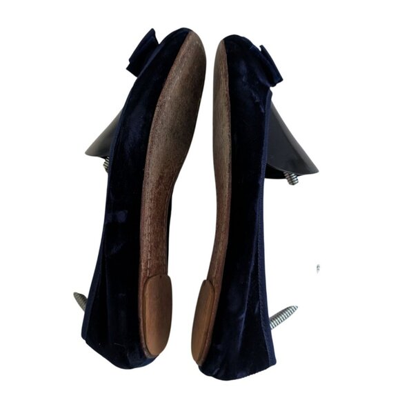 Kate Spade Fontana Too Ballet Flats Navy Blue Velvet W/Bow Womens Size 8 *READ - Picture 4 of 8